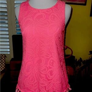Lilly Pulitzer NWT Maybelle Top Lillys Coral Wildflower Lace Size XXS